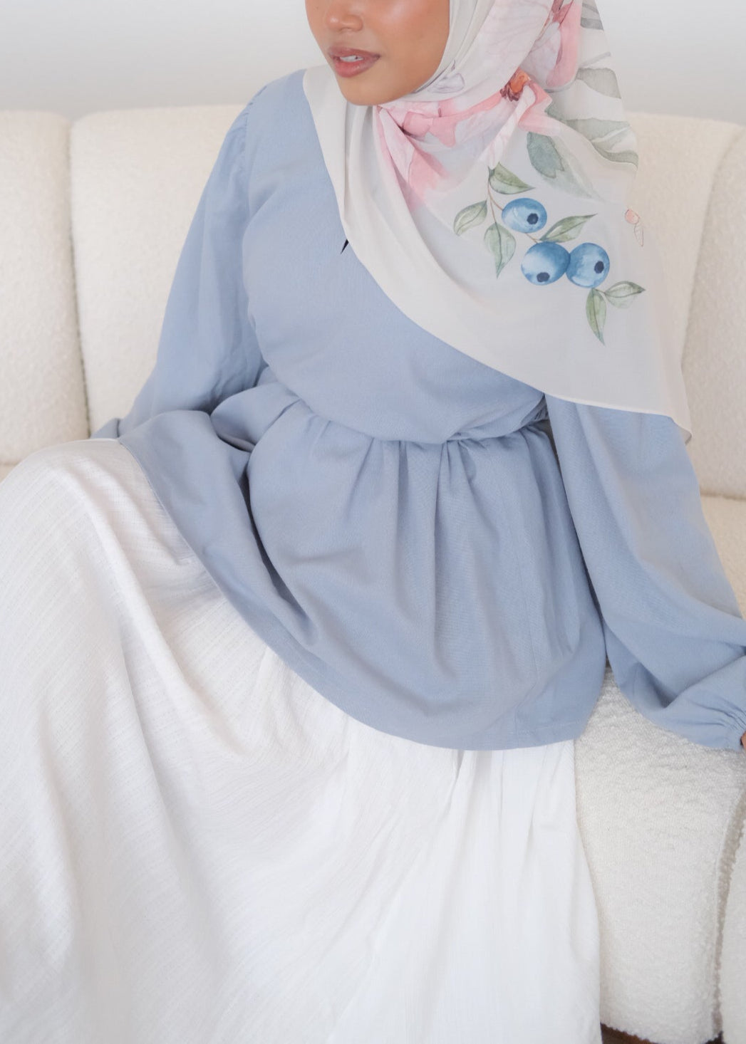 Thea Linen Top (Periblue)