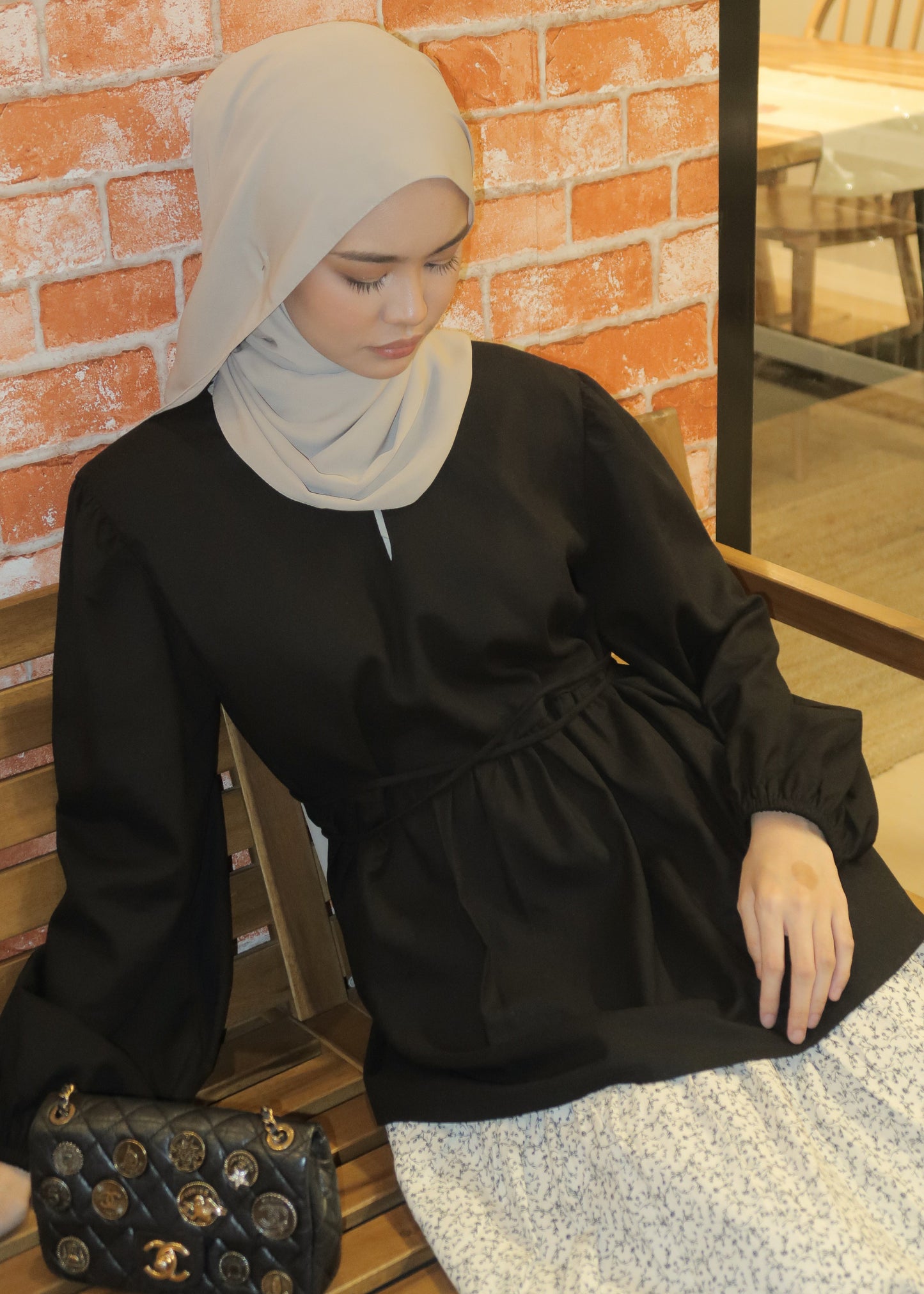 Thea Linen Top (Noir)