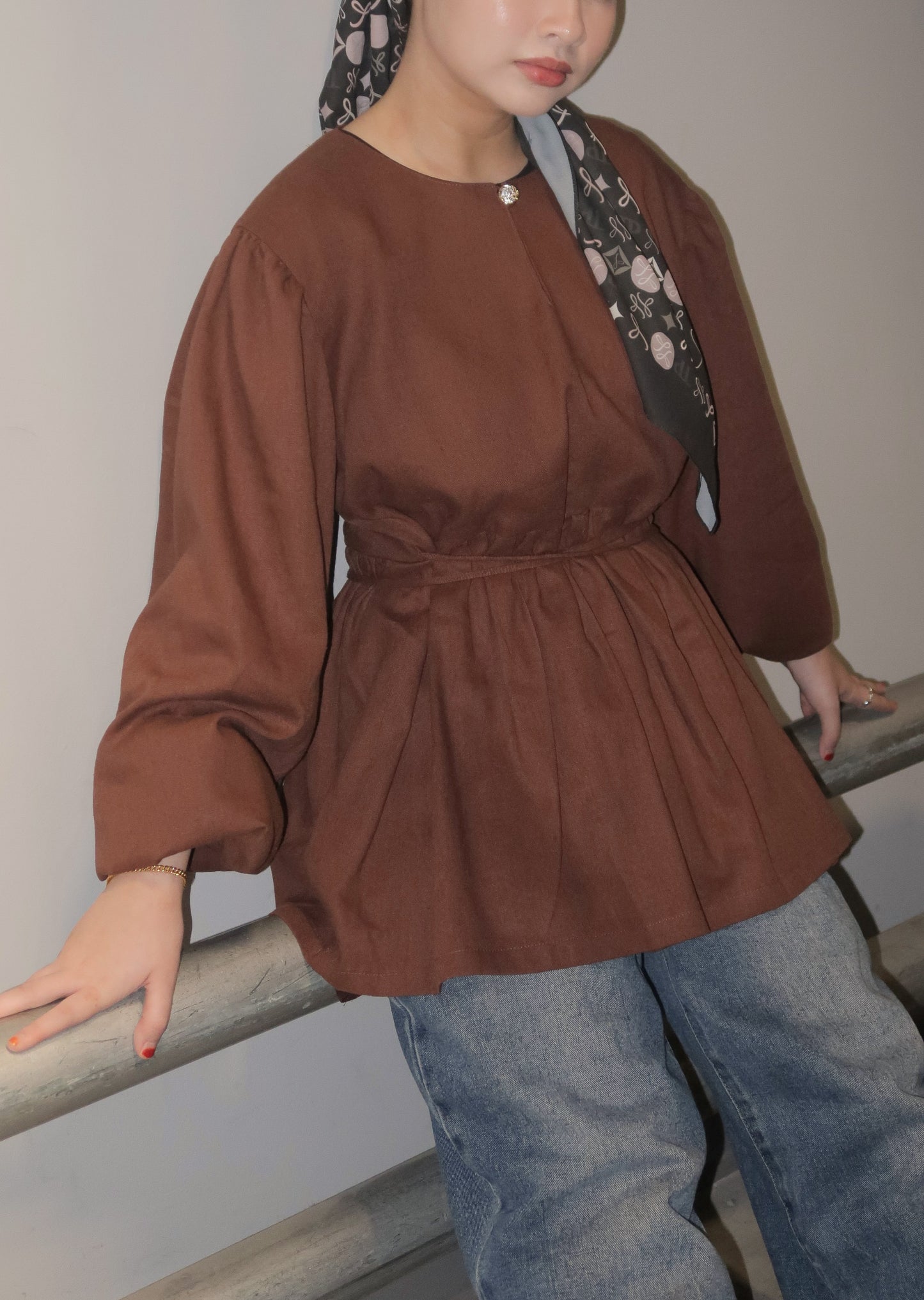Thea Linen Top (Espresso)