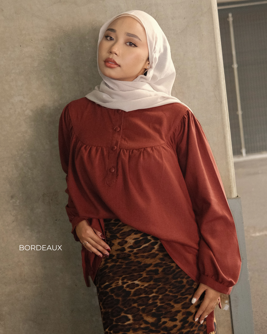 Bonnie Linen Top (Bordeaux)