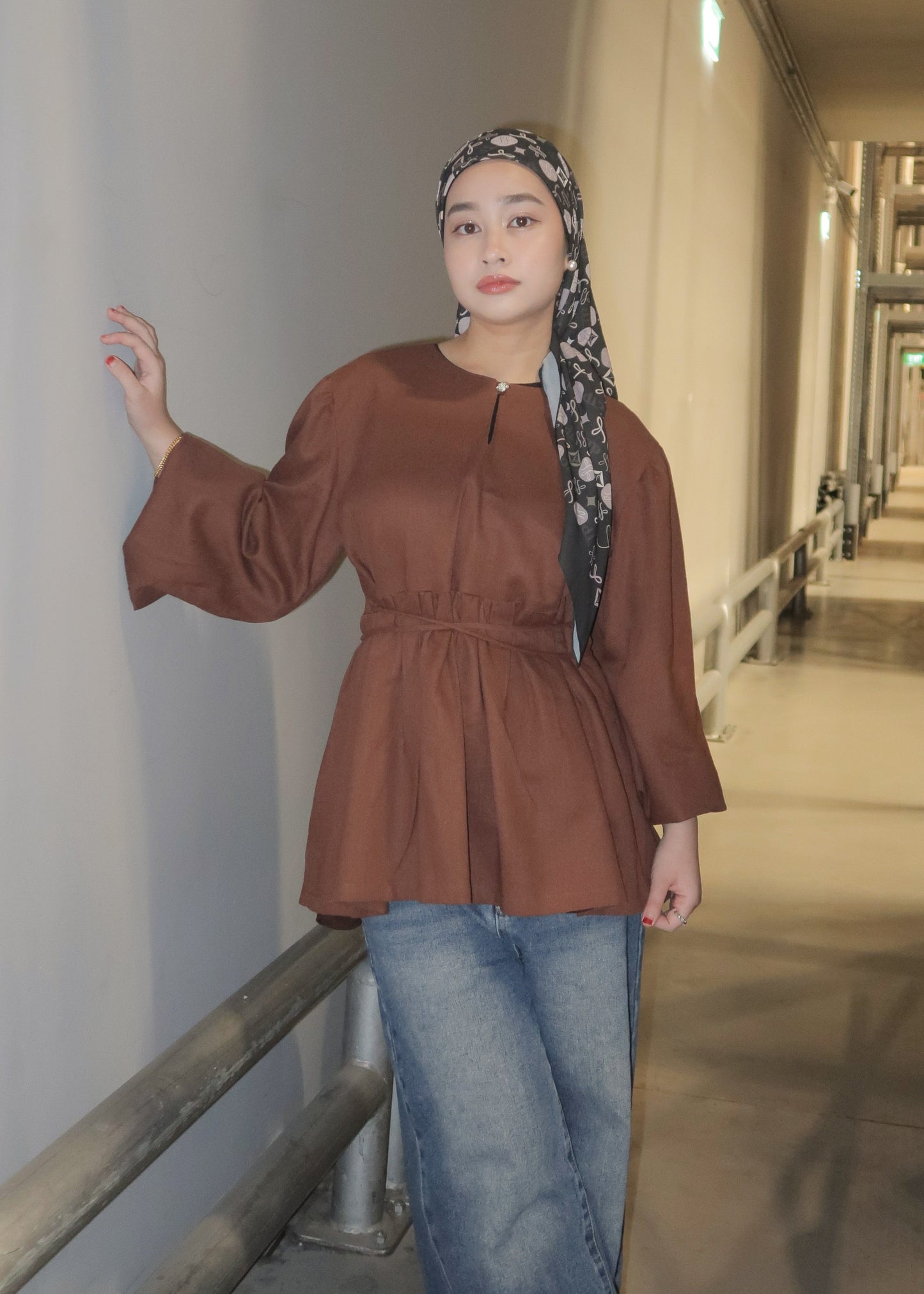 Thea Linen Top (Espresso)