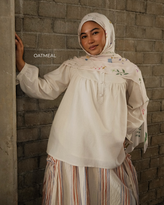 Bonnie Linen Top (Oatmeal)