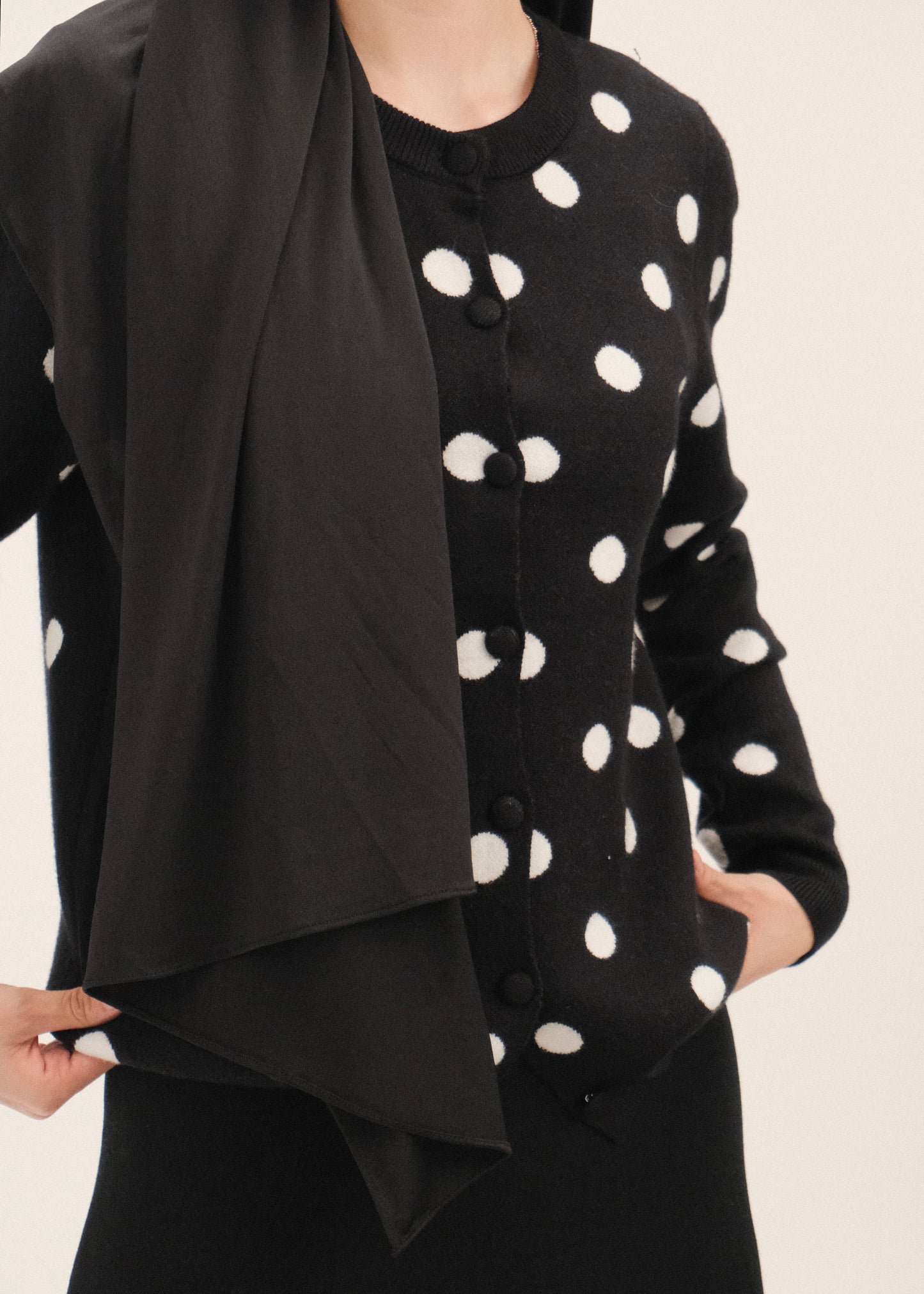 Polka Cardigan (Black)