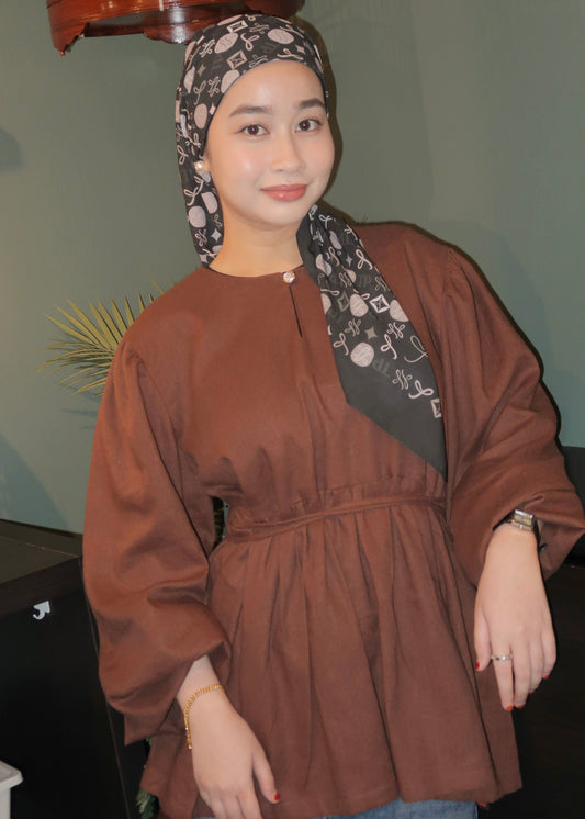 Thea Linen Top (Espresso)