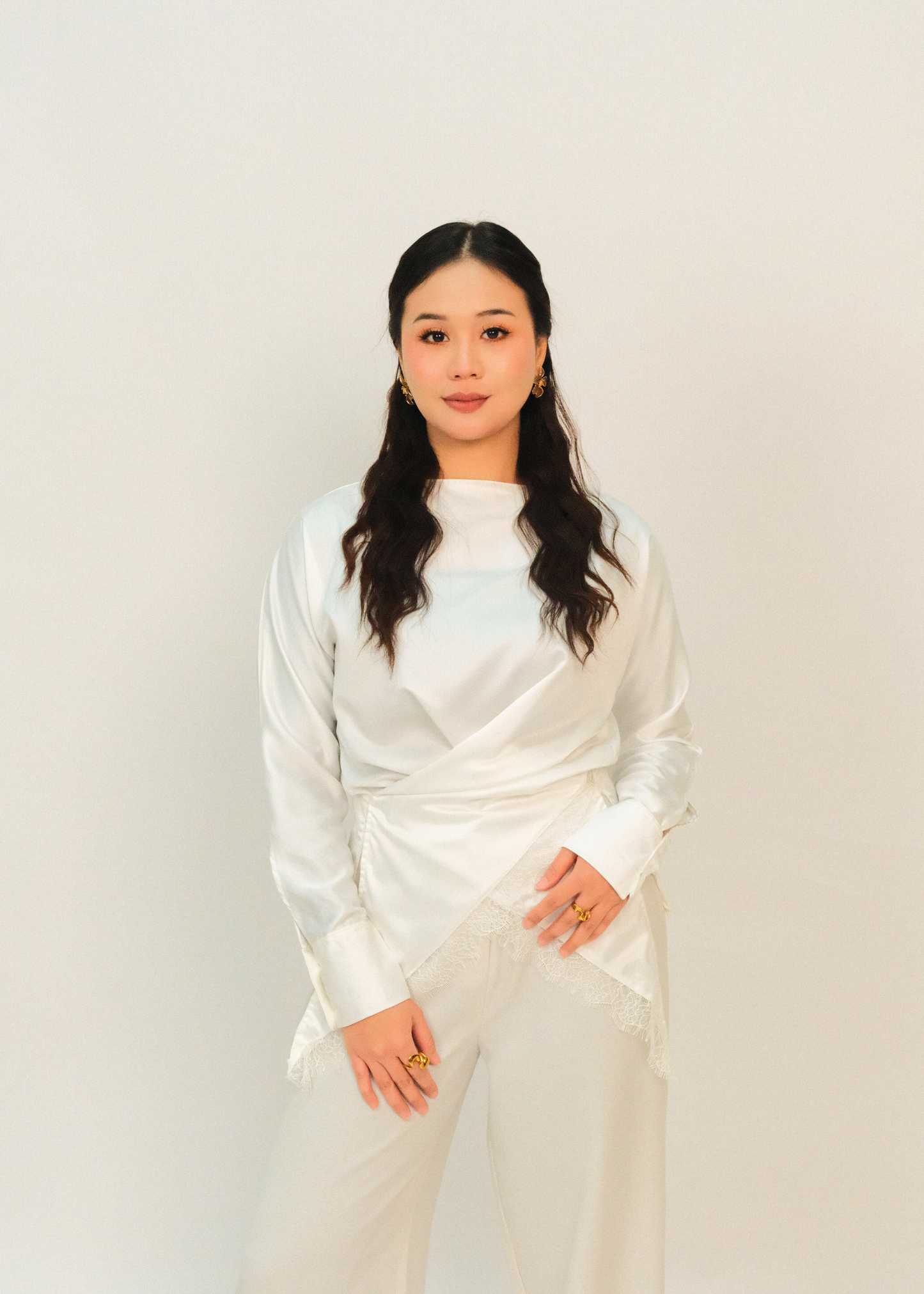 Lace Sateen Top (Blanc)