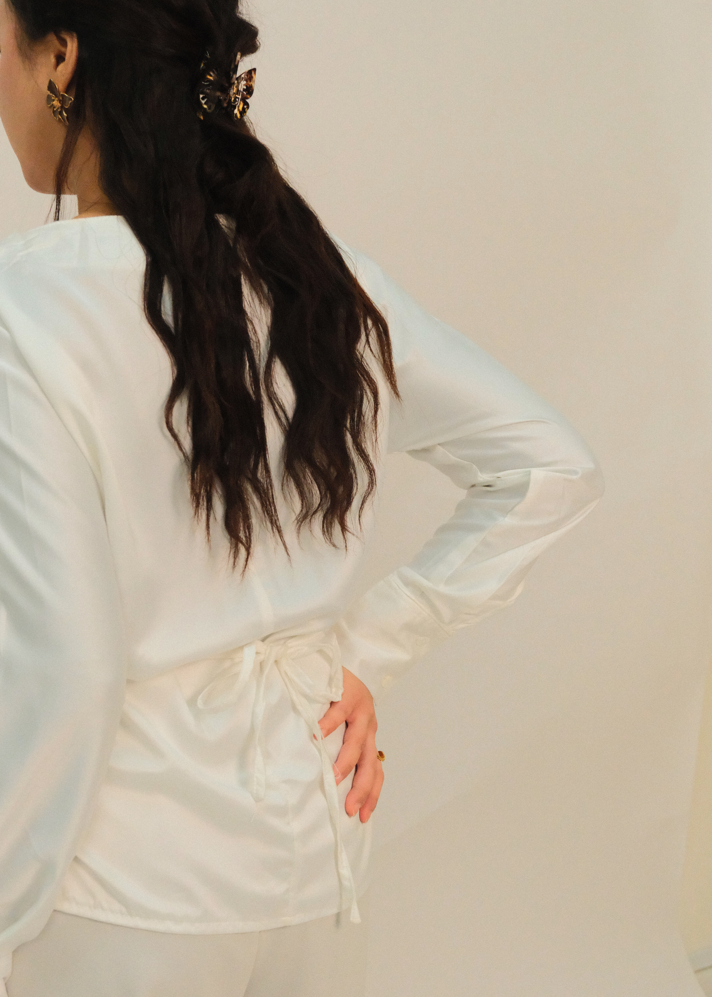Lace Sateen Top (Blanc)