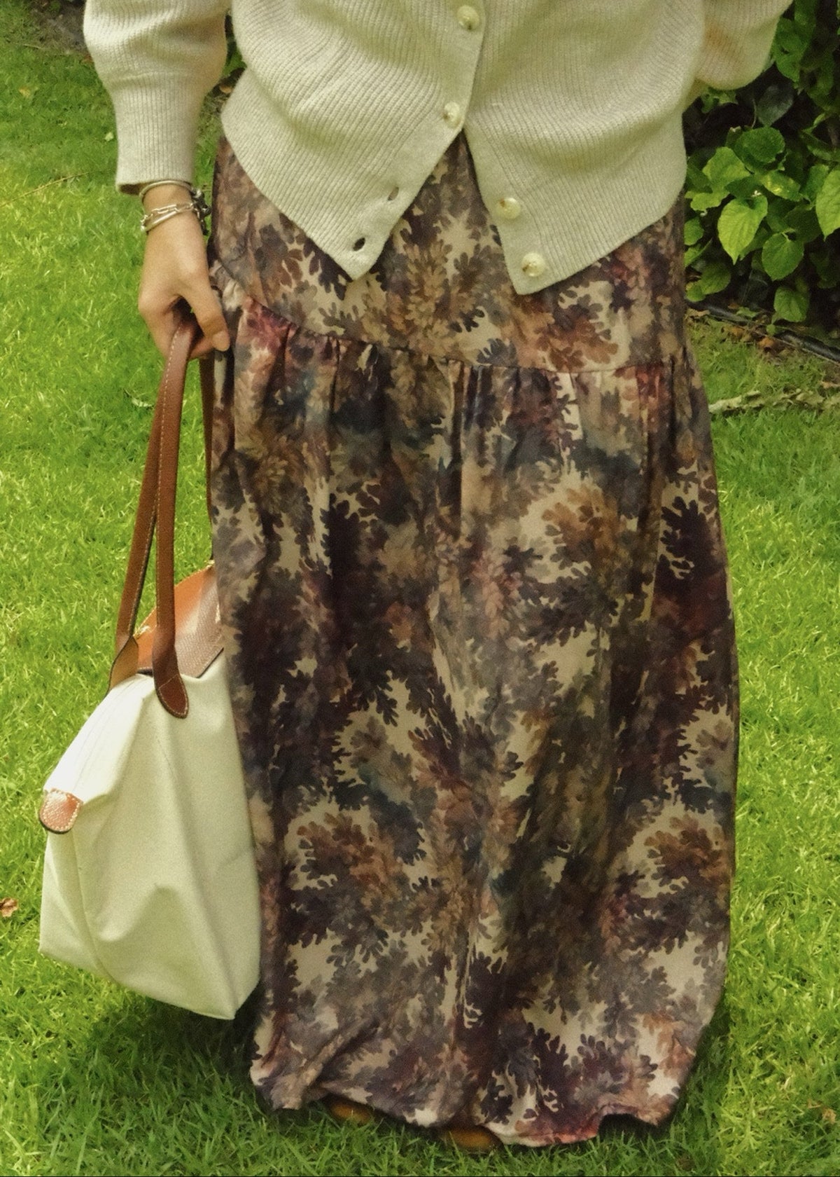 Peony Printed Skirt (Chestnut)