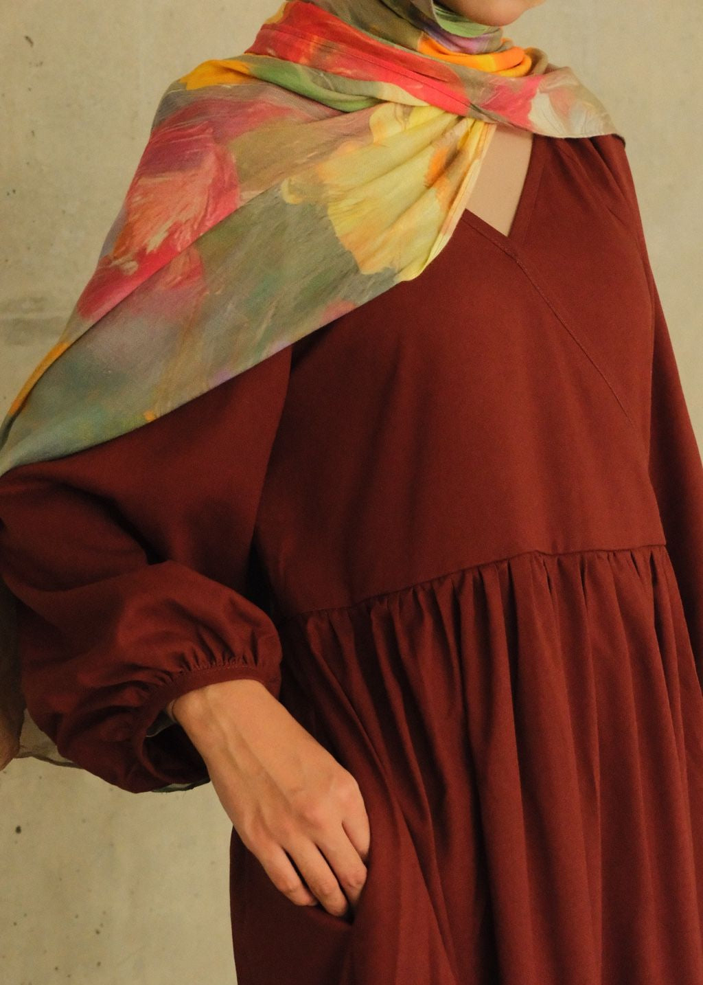Kira Linen Dress (Bordeaux)