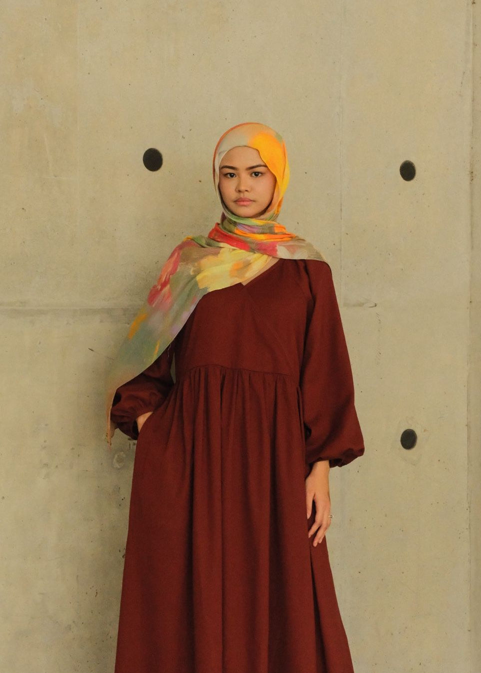 Kira Linen Dress (Bordeaux)
