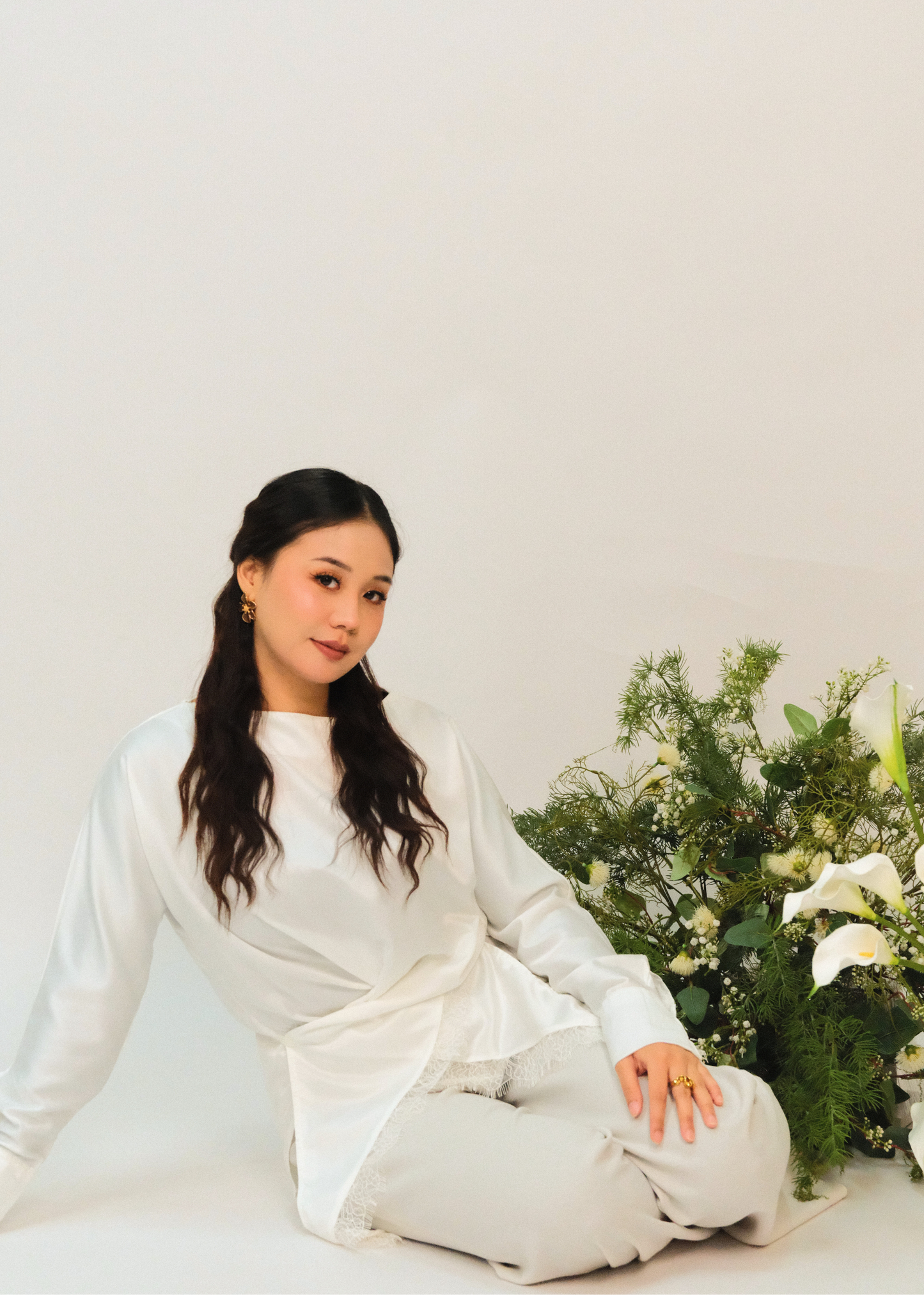 Lace Sateen Top (Blanc)