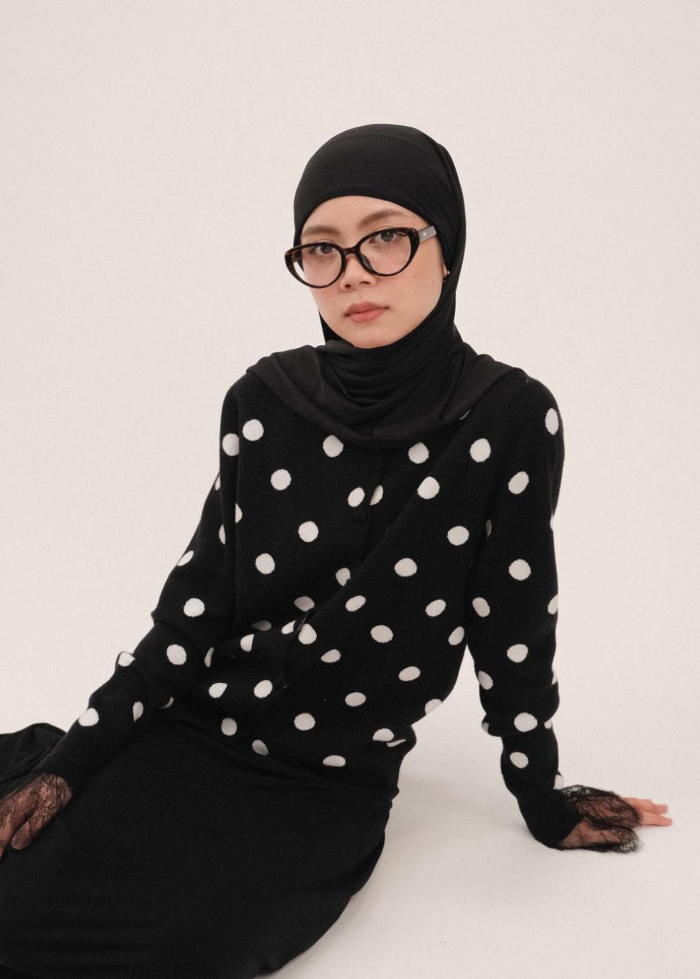 Polka Cardigan (Black)