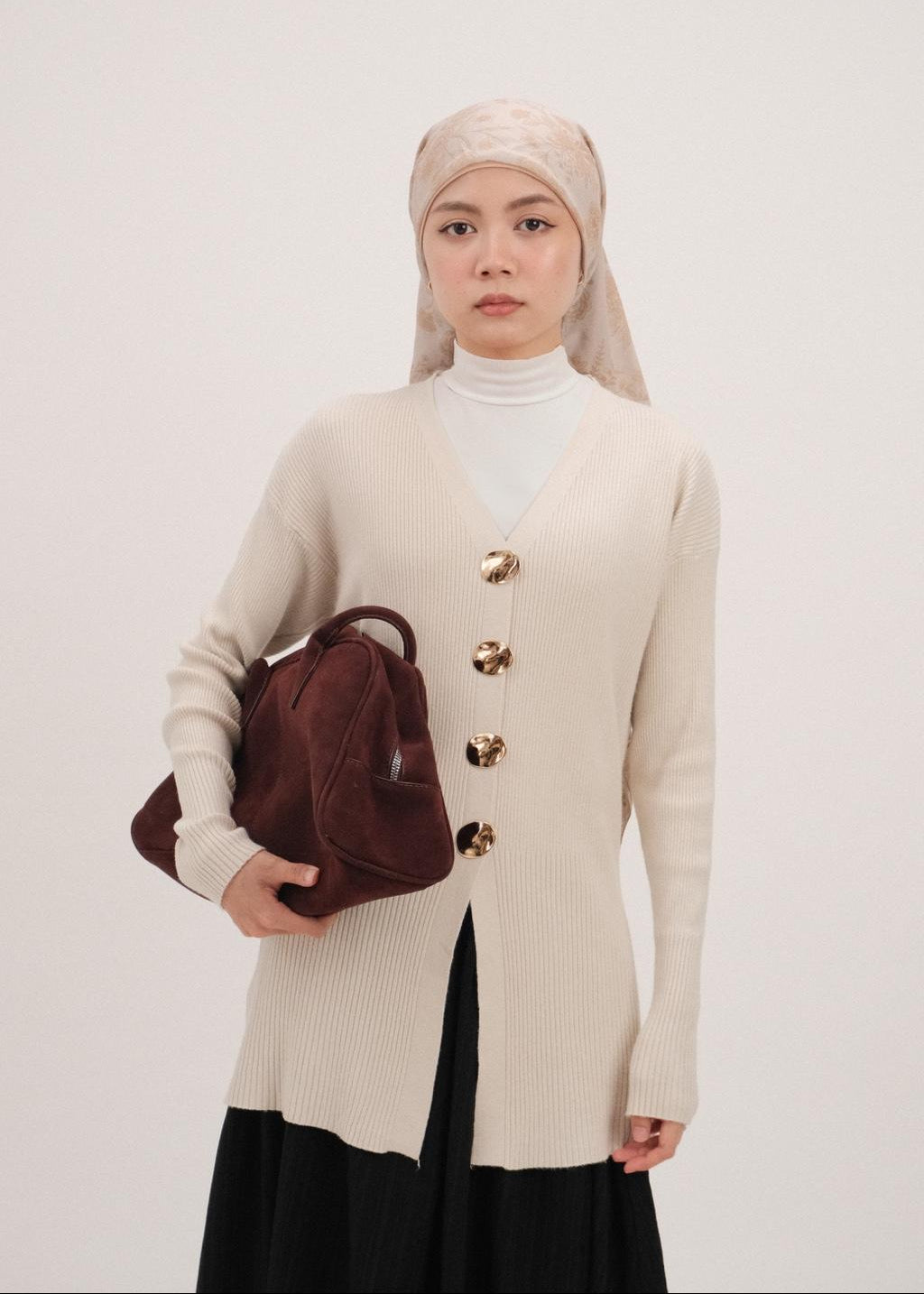 Long Knit Cardigan (Cream)