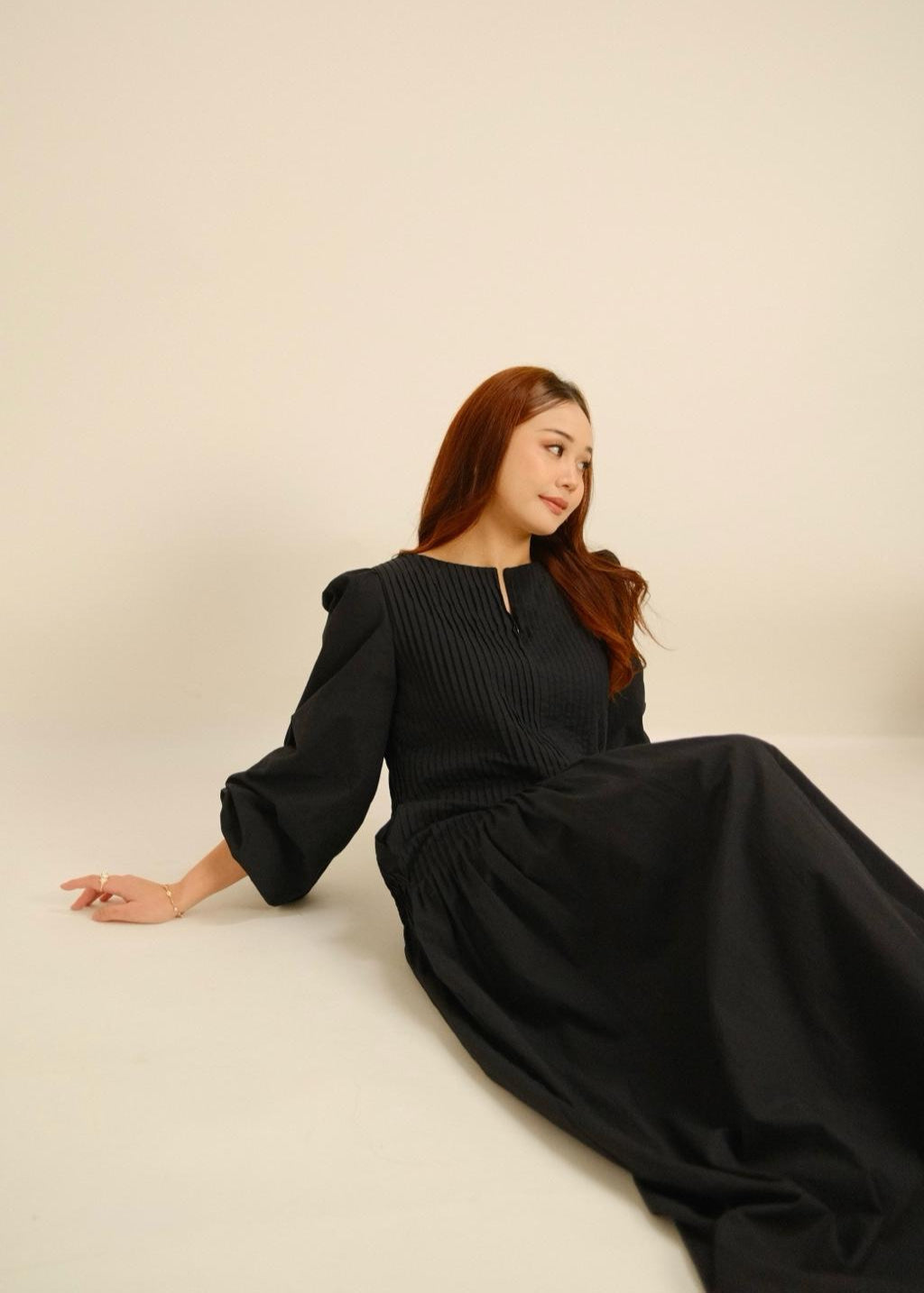 Rachelle Pleats Dress (Noir)